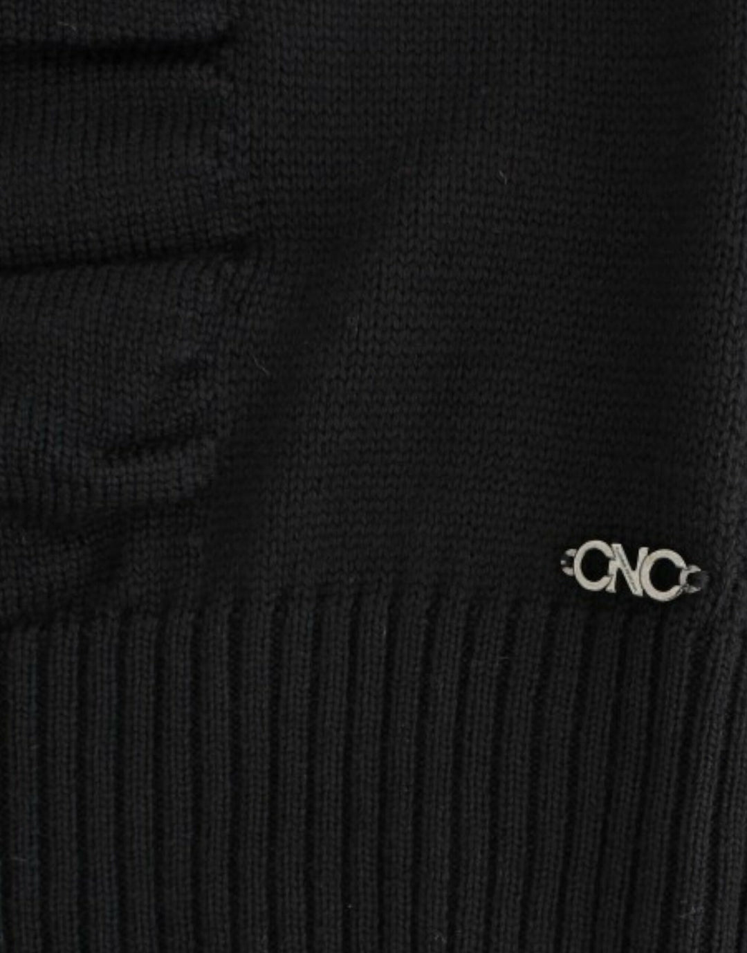 Costume National Schwarzer Wollpullover mit V-Ausschnitt