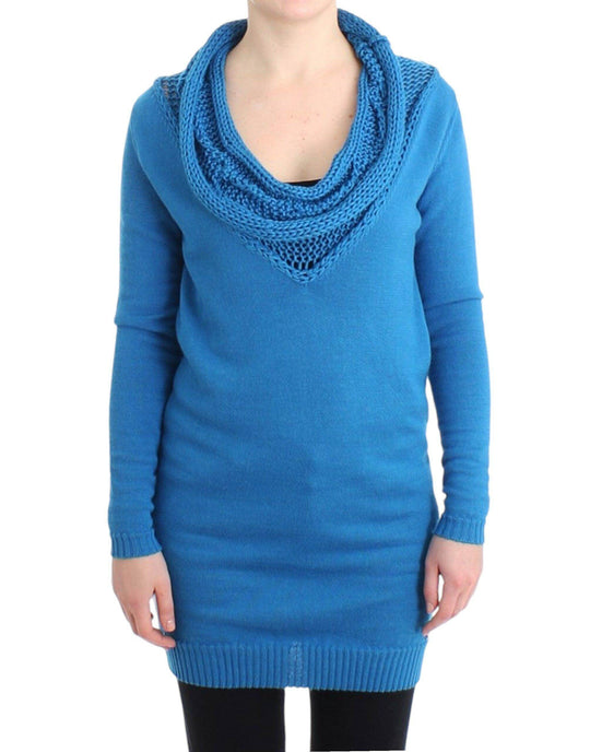 Costume National Gemütlicher blauer Strickpullover mit Rundhalsausschnitt - Léoré