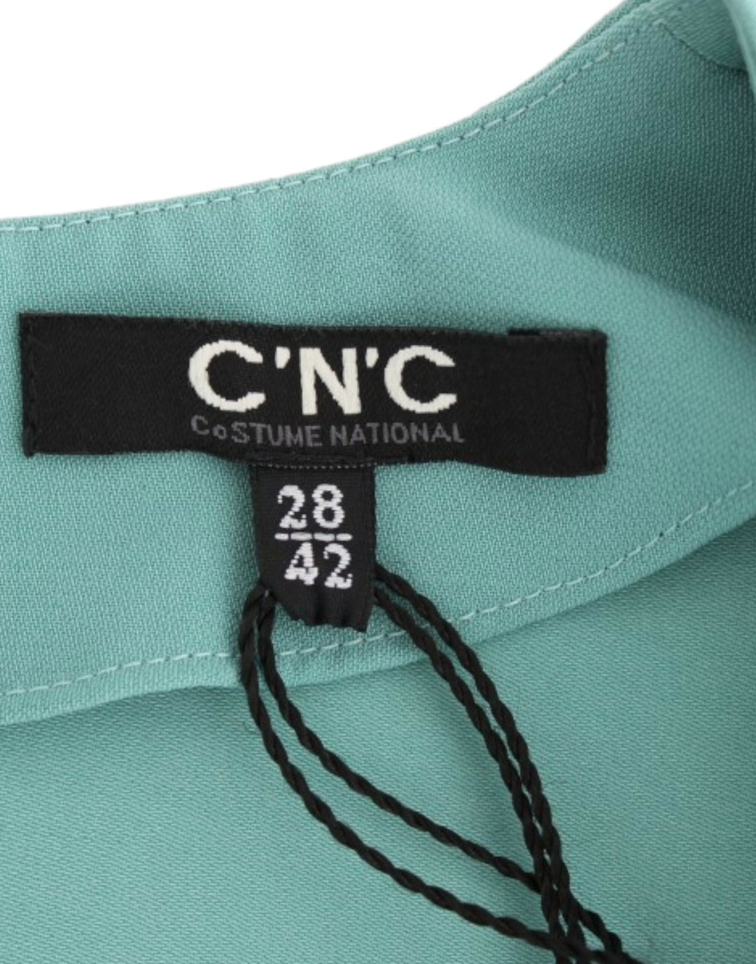 Costume National Grünes Etuikleid mit 3/4 Ärmeln