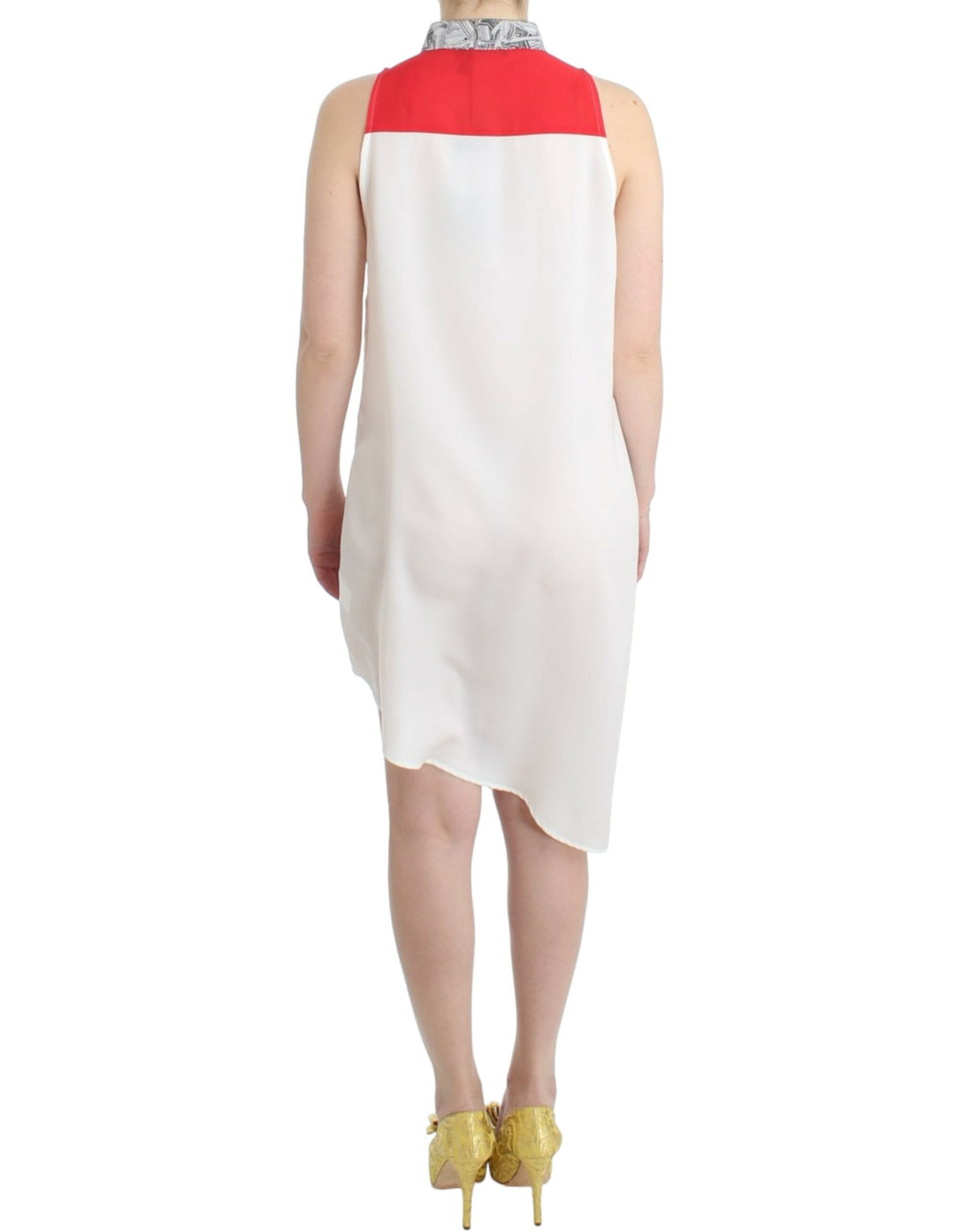 Costume National Weißes Hemdkleid mit assymetrischem Saum