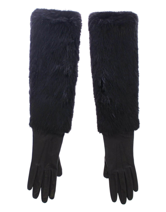 Dolce & Gabbana Elegante ellbogenlange Lederhandschuhe - Léoré