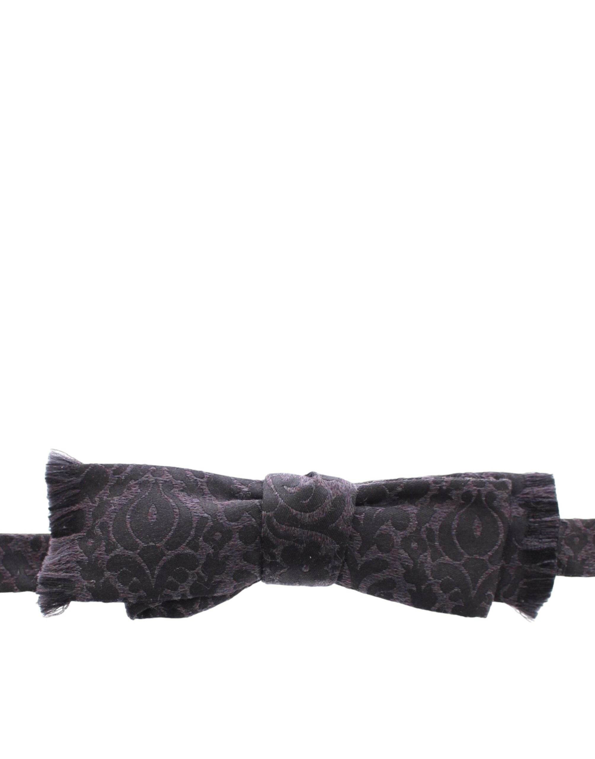 Dolce & Gabbana Elegante Schwarze Paisley Fliege aus Seiden-Wollgemisch - Léoré