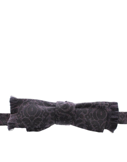 Dolce & Gabbana Elegante Schwarze Paisley Fliege aus Seiden-Wollgemisch - Léoré