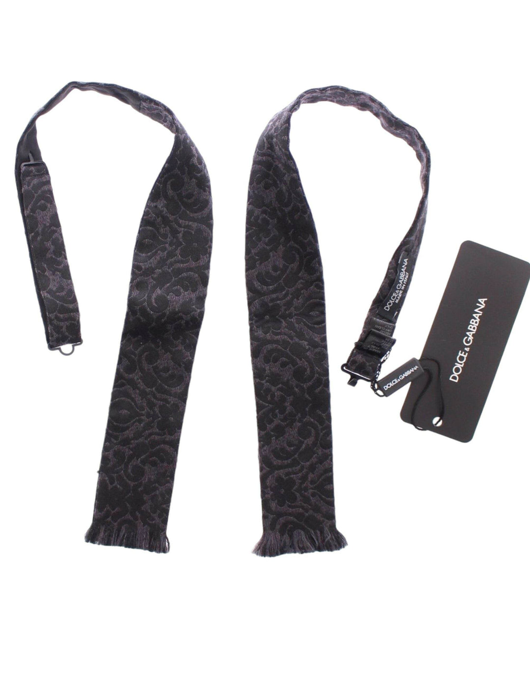 Dolce & Gabbana Elegante Schwarze Paisley Fliege aus Seiden-Wollgemisch - Léoré