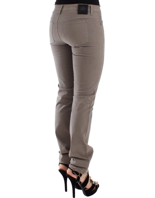 Ermanno Scervino Taupe Beige Schlanke Jeans Denim-Hosen Skinny