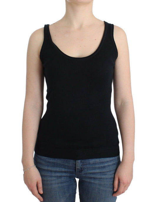 Ermanno Scervino Schwarzes Stricktop Strickpullover 100% Kaschmir