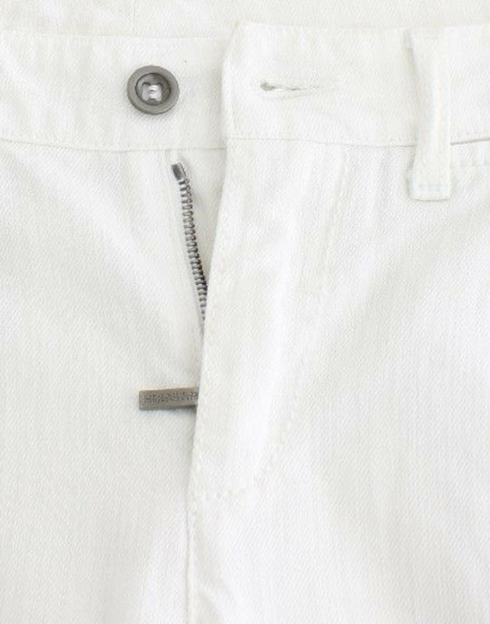 Ermanno Scervino Weiße Cropped Jeans Denim Hosen Branded Capri