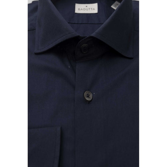 Bagutta Blau Baumwolle Männer Slim Shirt