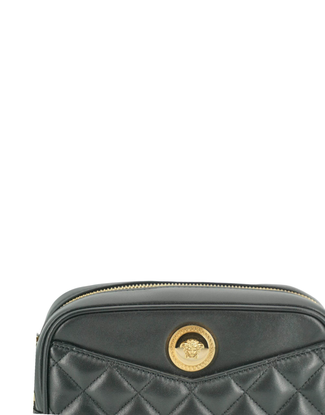 Versace Elegante kleine schwarze Leder-Crossbody-Tasche - Léoré