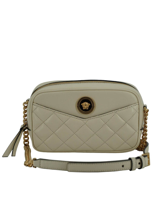 Versace Elegante Kameratasche aus weißem Lammleder - Léoré