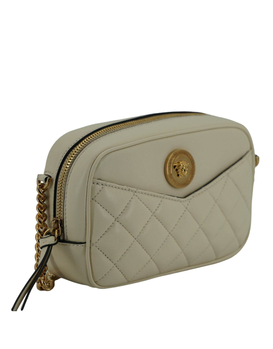 Versace Elegante Kameratasche aus weißem Lammleder - Léoré