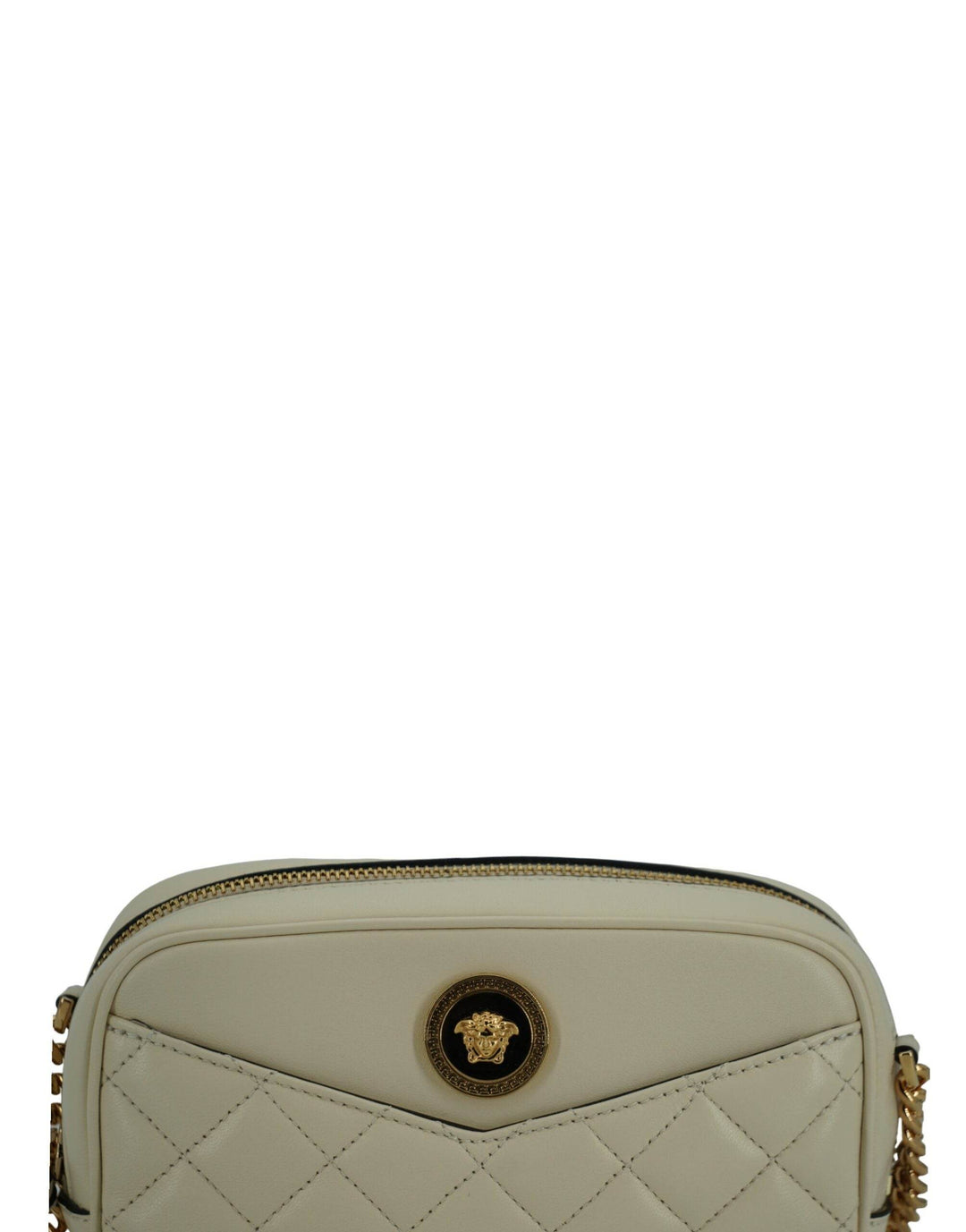 Versace Elegante Kameratasche aus weißem Lammleder - Léoré
