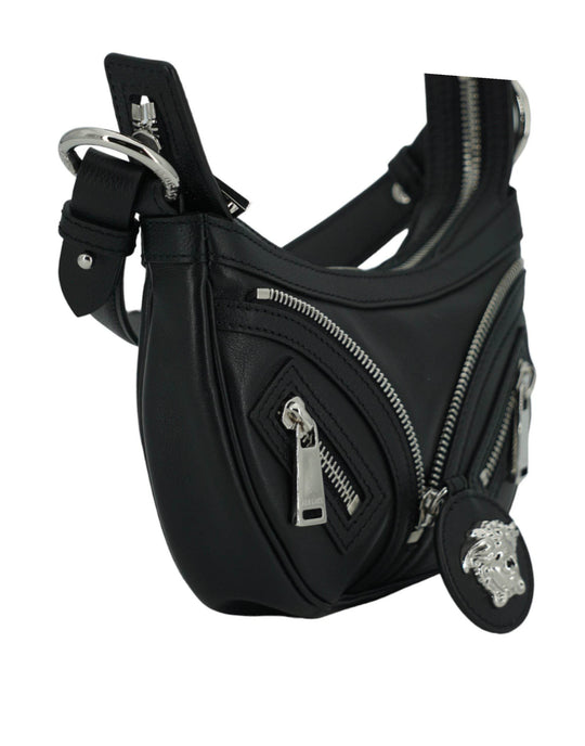 Versace Elegante schwarze Mini-Hobo-Umhängetasche - Léoré