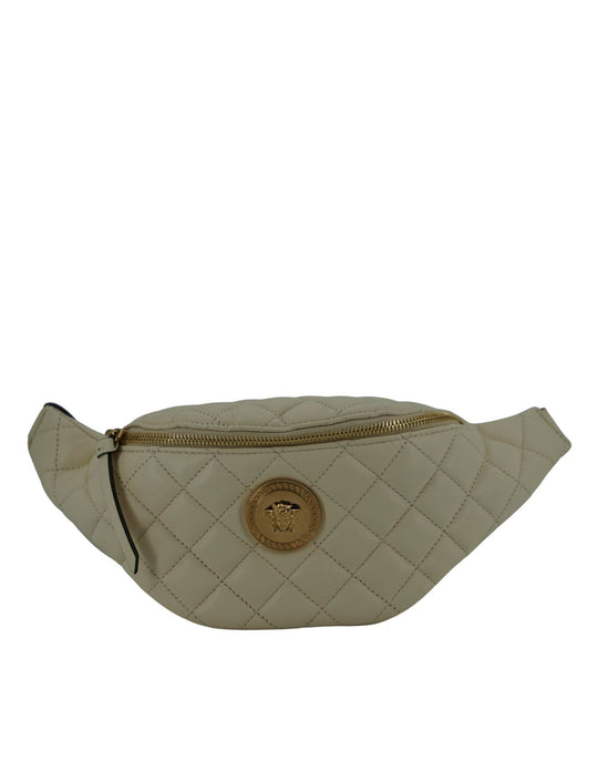 Versace Elegante Gürteltasche aus weißem Lammleder - Léoré