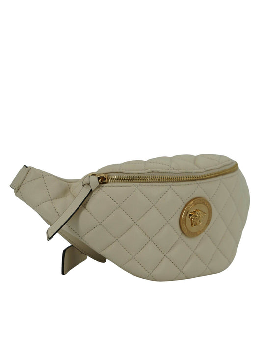 Versace Elegante Gürteltasche aus weißem Lammleder - Léoré