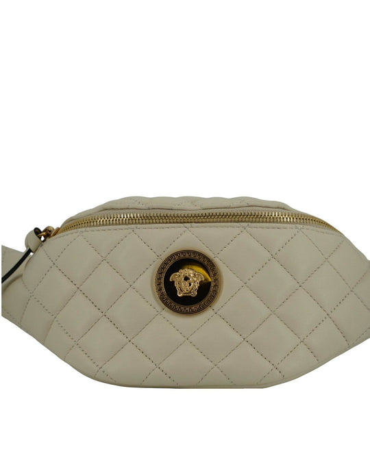 Versace Elegante Gürteltasche aus weißem Lammleder - Léoré