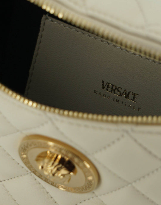 Versace Elegante Gürteltasche aus weißem Lammleder - Léoré