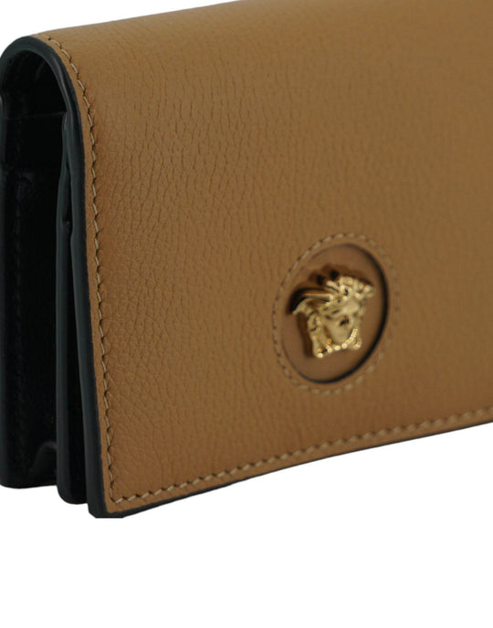 Versace Elegantes kompaktes Portemonnaie aus Leder in Braun - Léoré