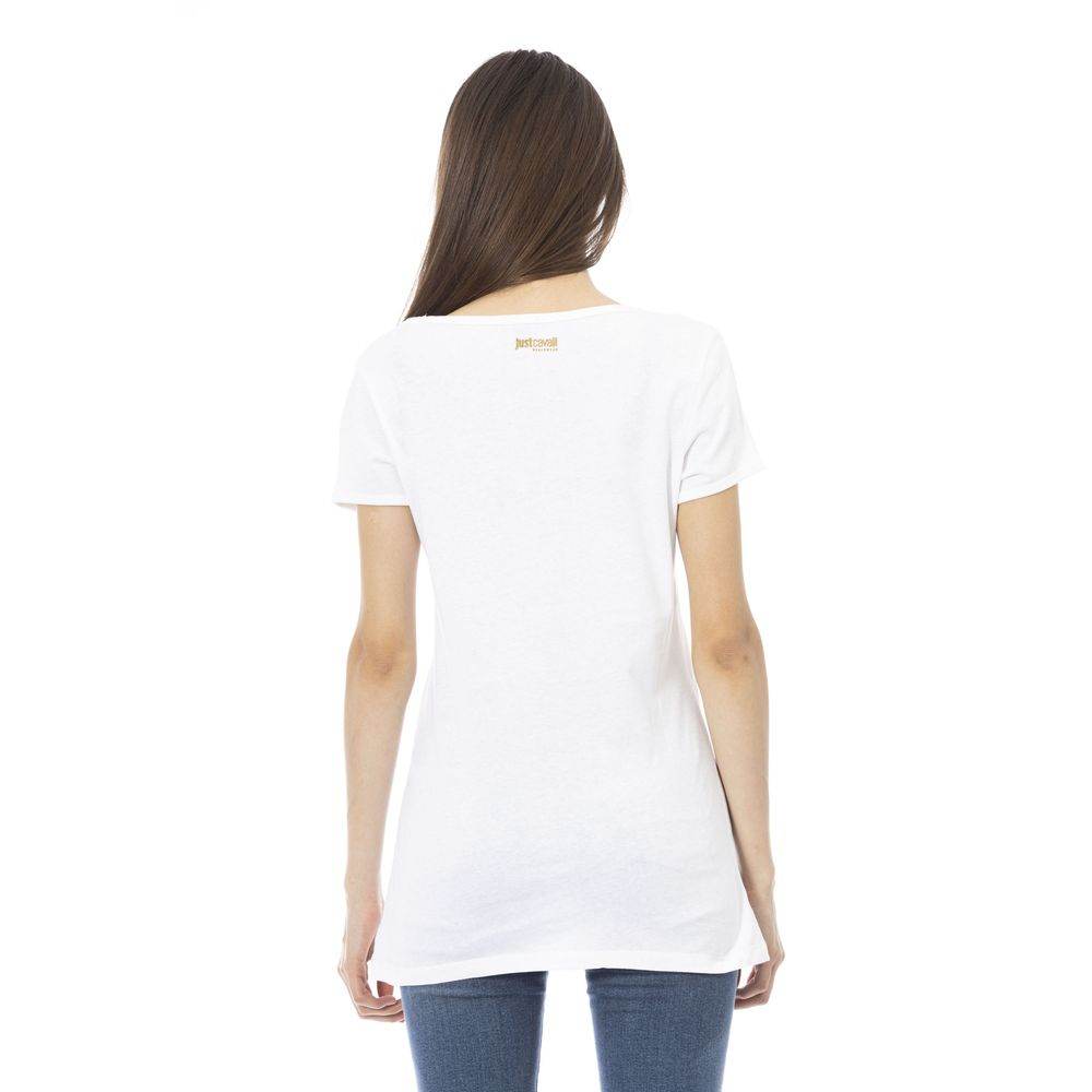 Just Cavalli Weißes T-Shirt aus Baumwolle für Frauen - Léoré