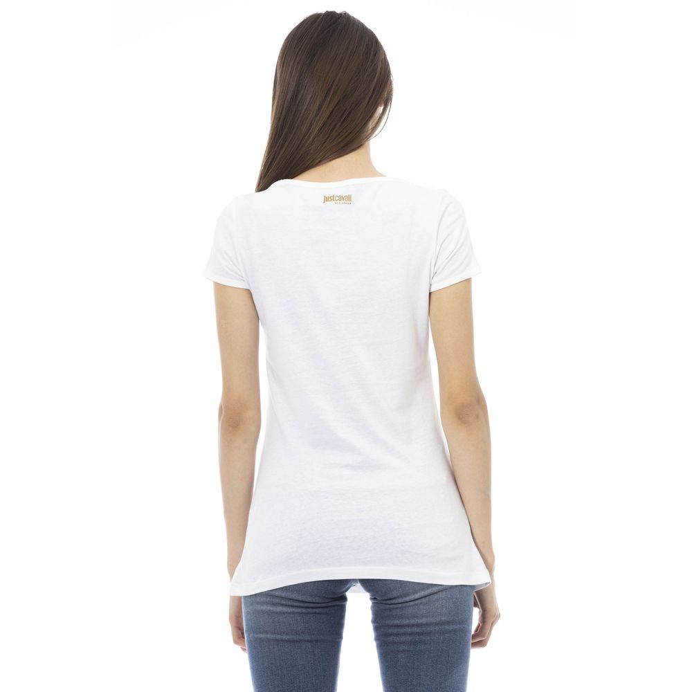 Just Cavalli Weißes Baumwoll-T-Shirt für Frauen - Léoré