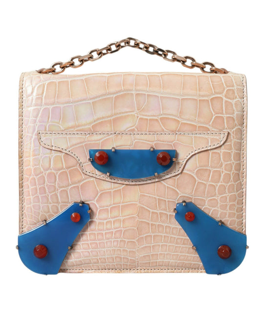 Balenciaga Elegante Mini-Kette Beige Clutch für Abend Eleganz - Léoré