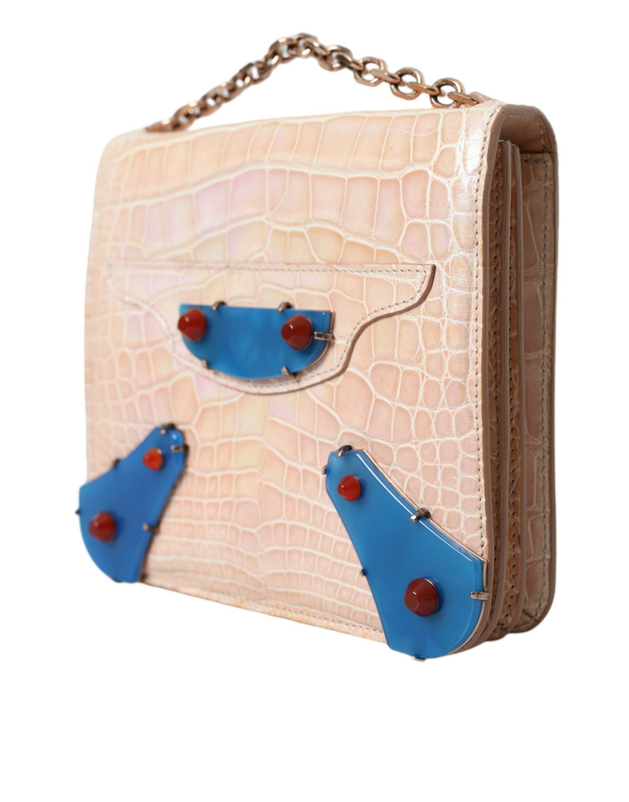 Balenciaga Elegante Mini-Kette Beige Clutch für Abend Eleganz - Léoré