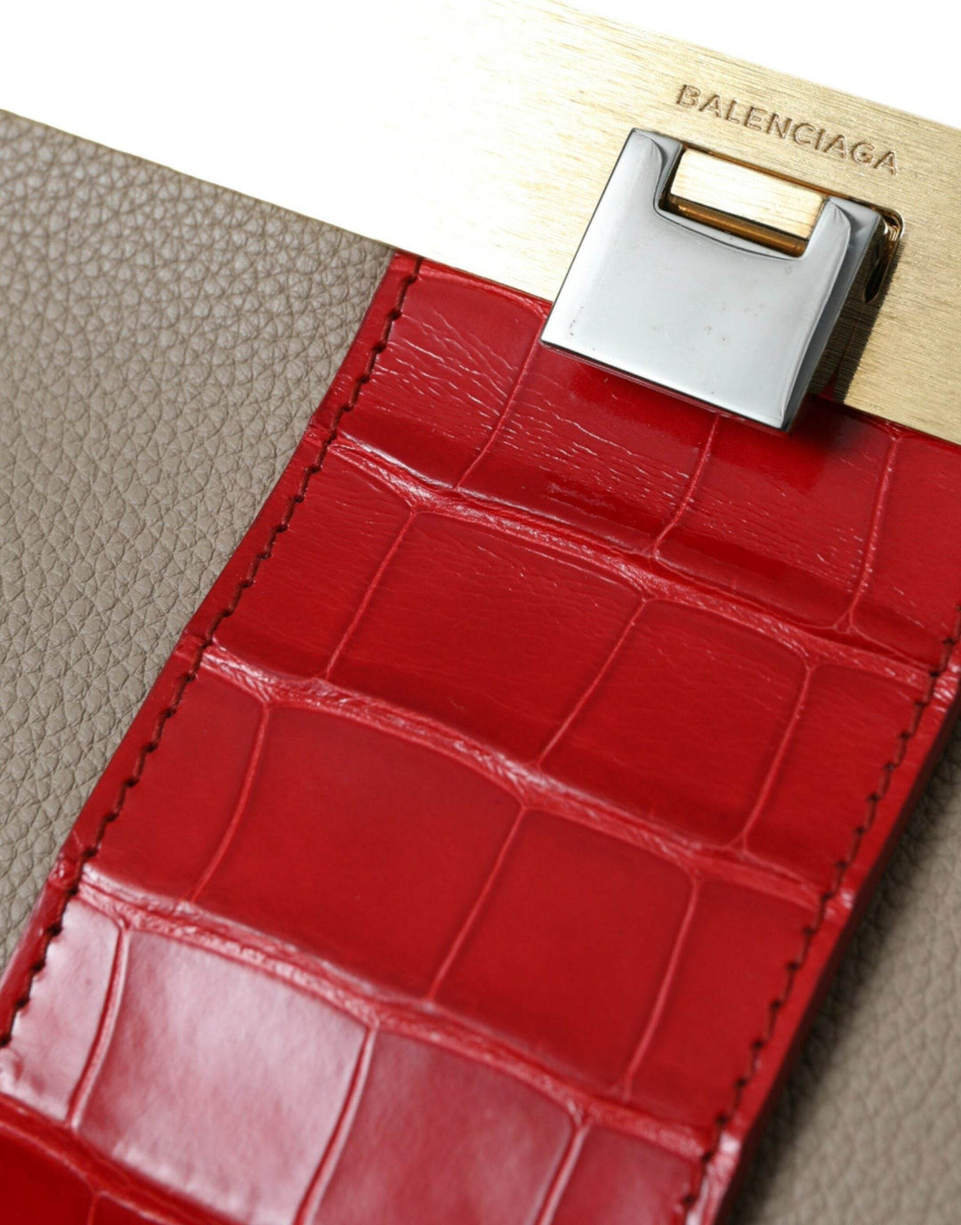 Balenciaga Zweifarbige Clutch aus exotischem Leder - Léoré