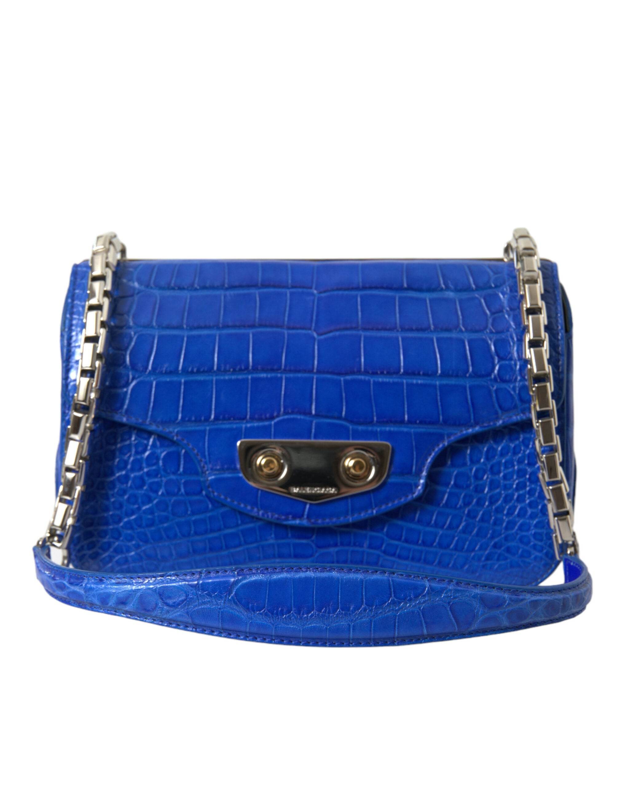 Balenciaga Mini-Umhängetasche aus Alligatorleder - Elegantes Blau - Léoré