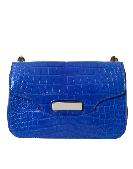 Balenciaga Mini-Umhängetasche aus Alligatorleder - Elegantes Blau - Léoré