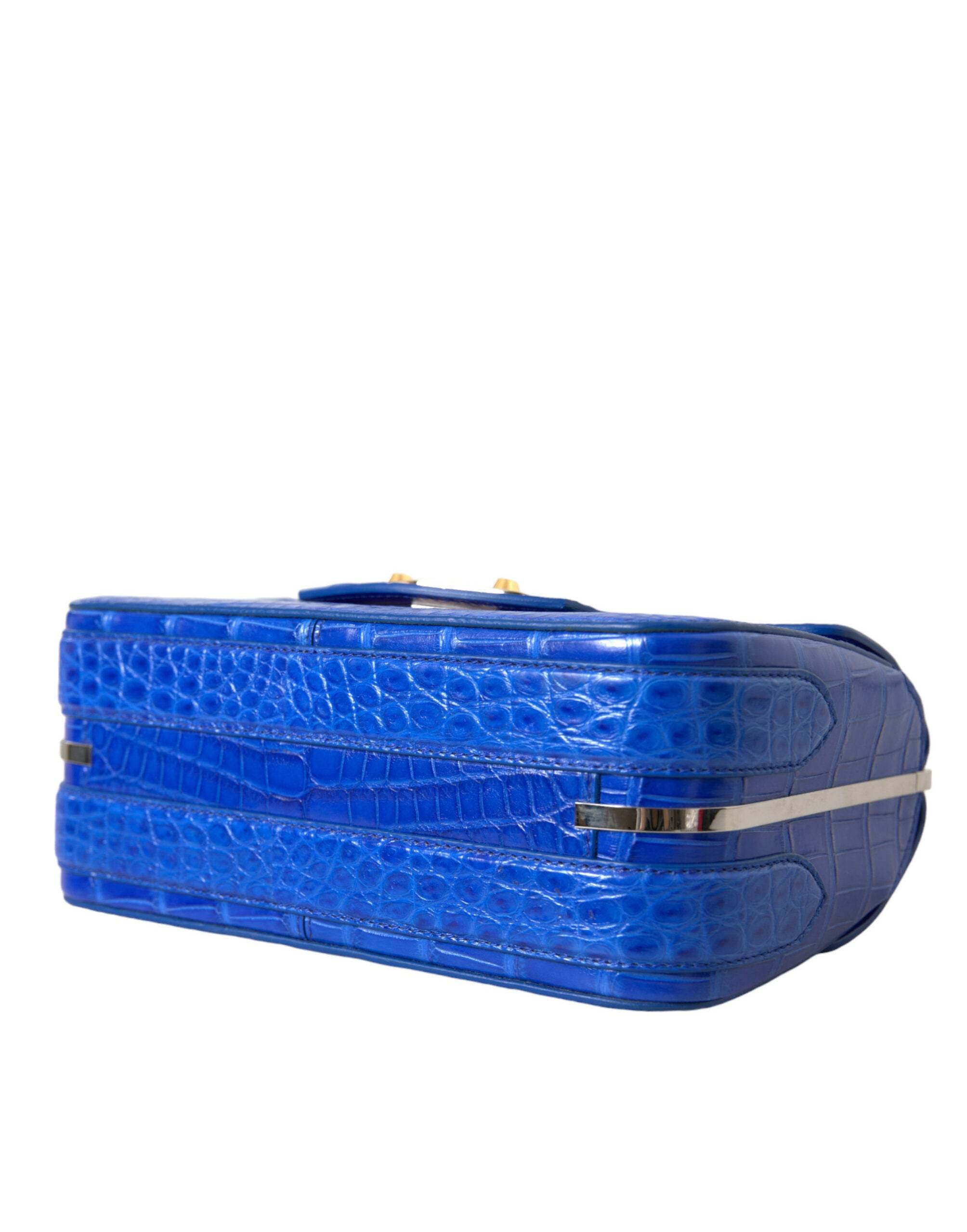 Balenciaga Mini-Umhängetasche aus Alligatorleder - Elegantes Blau - Léoré
