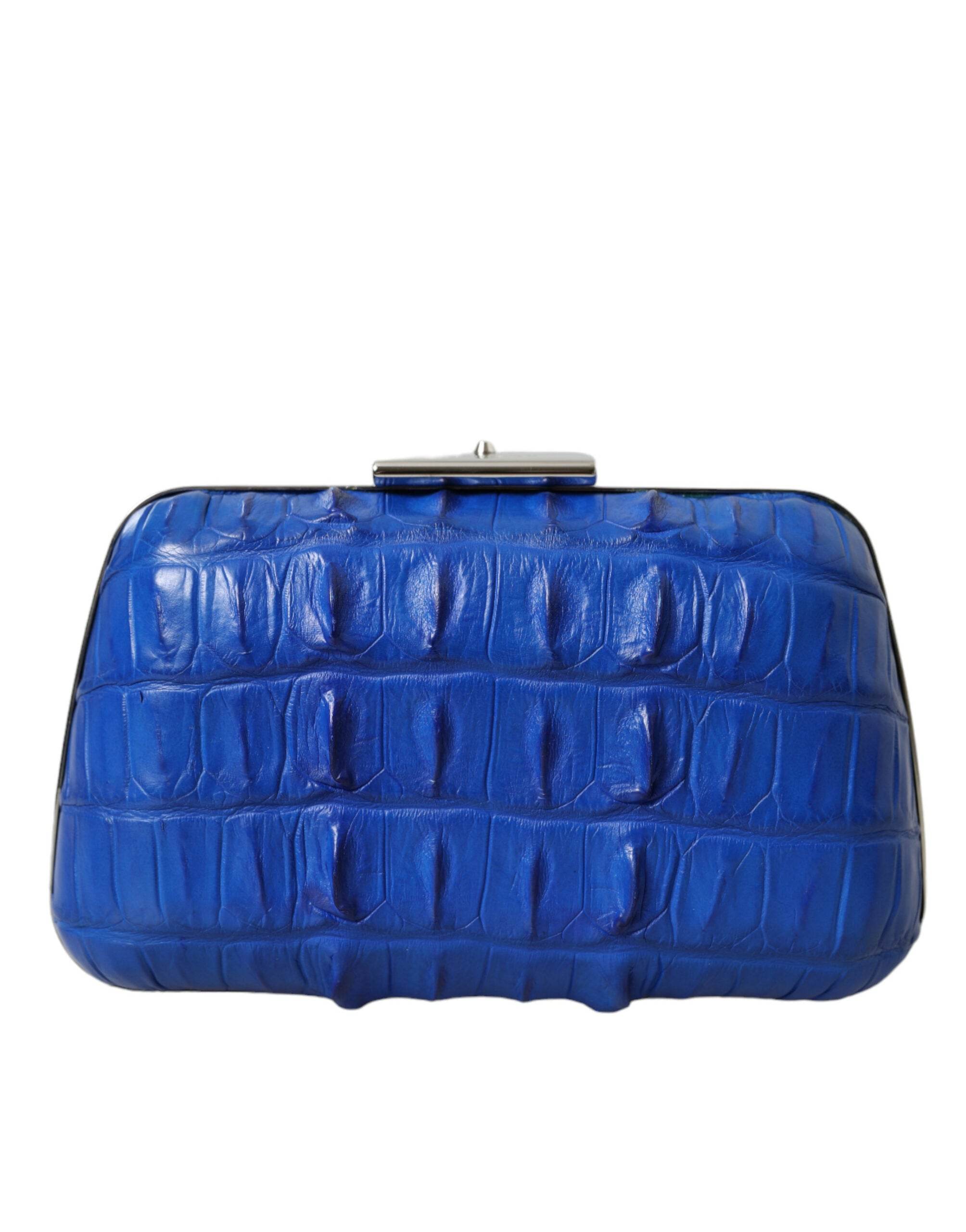 Balenciaga Electric Blue Krokodilleder Clutch - Léoré