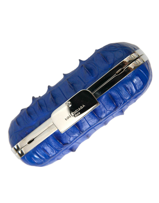 Balenciaga Electric Blue Krokodilleder Clutch - Léoré