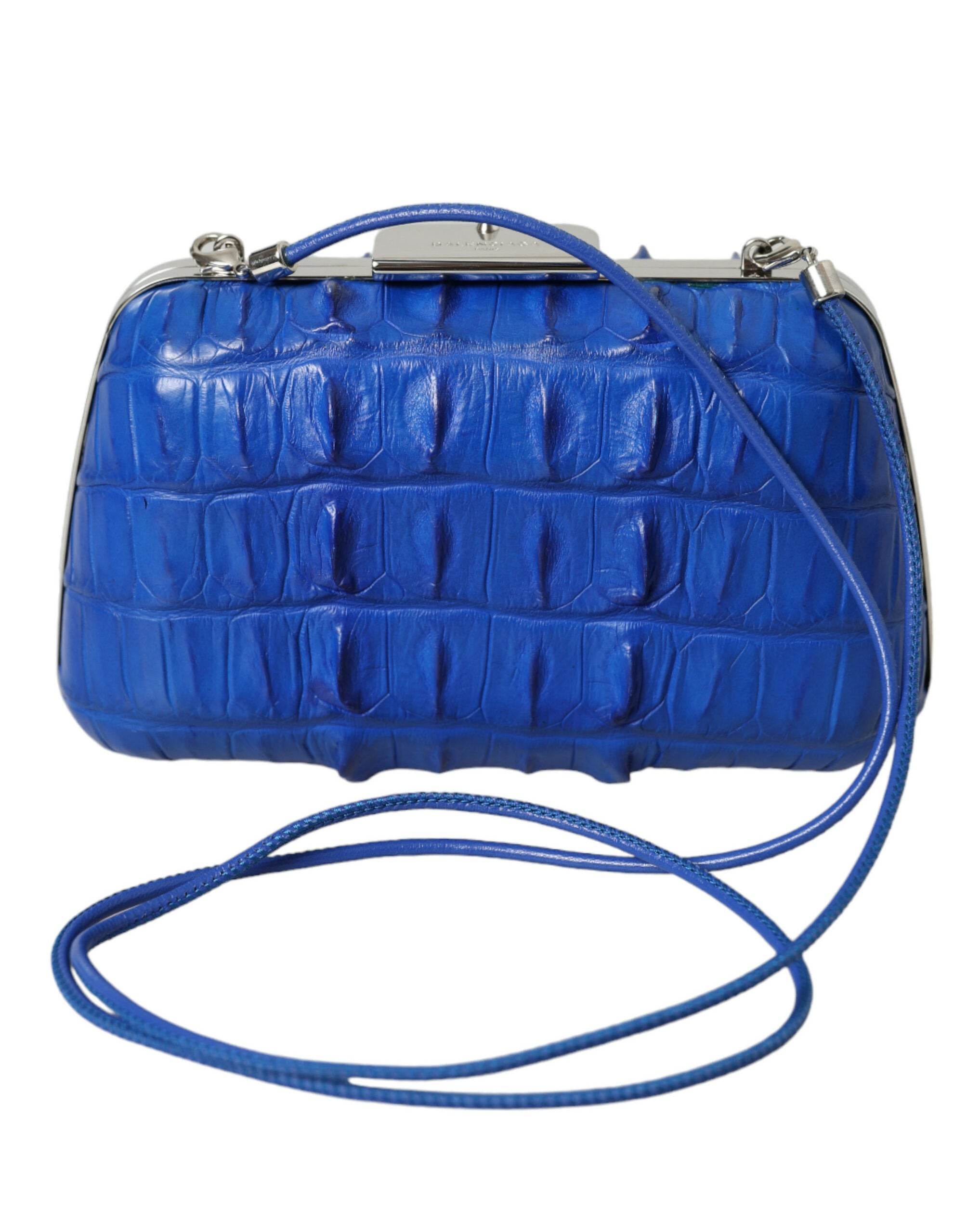 Balenciaga Electric Blue Krokodilleder Clutch - Léoré
