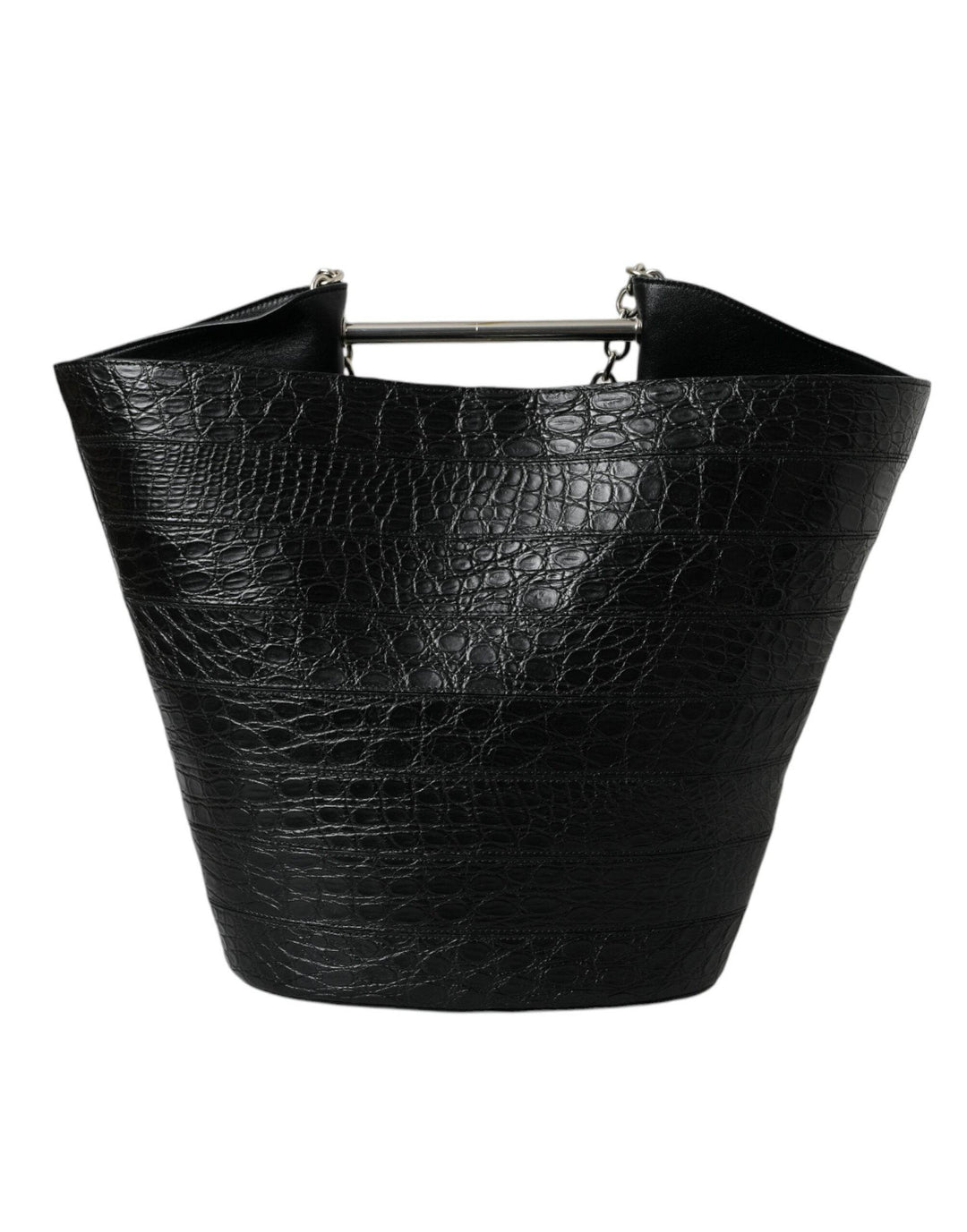 Balenciaga Elegante Maxi Bucket Bag aus schwarzem Krokodilleder - Léoré