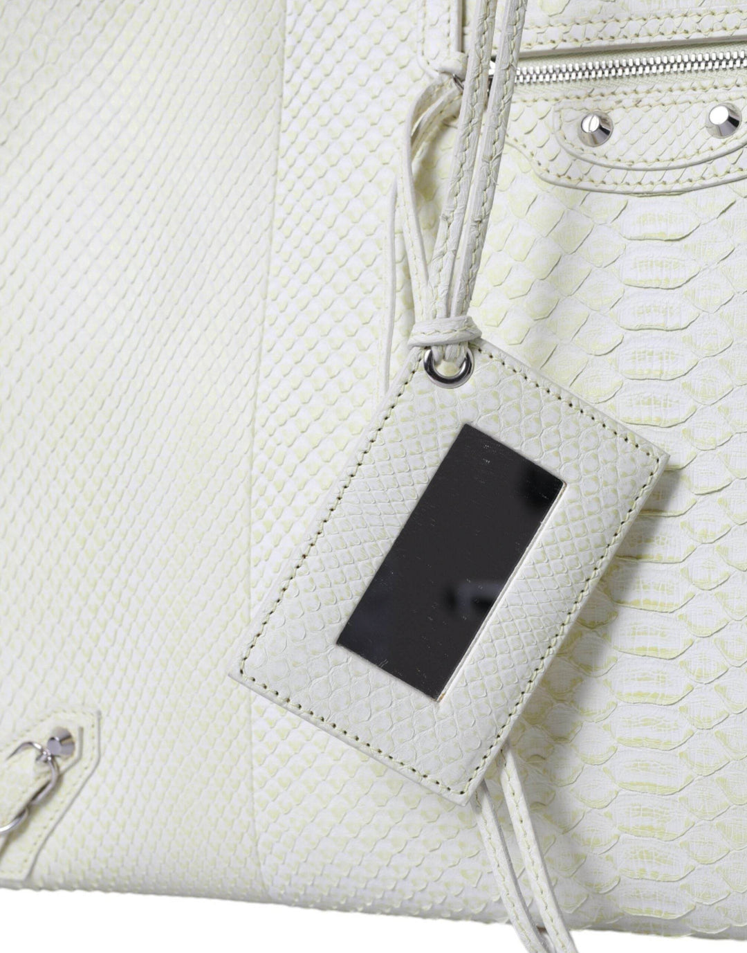 Balenciaga Schicke Pythonleder-Tasche in Weiß & Gelb - Léoré