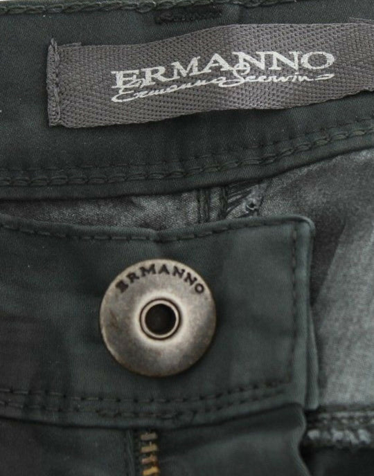 Ermanno Scervino Grüne Slim Jeans Denim-Hosen Straight Leg Stretch