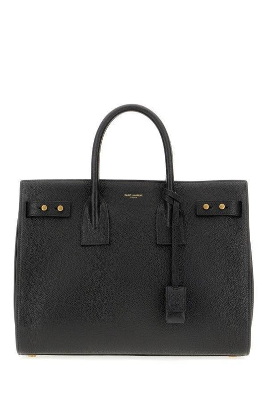 Saint Laurent Sac de Jour Handtasche aus schwarzem Kalbsleder - Léoré