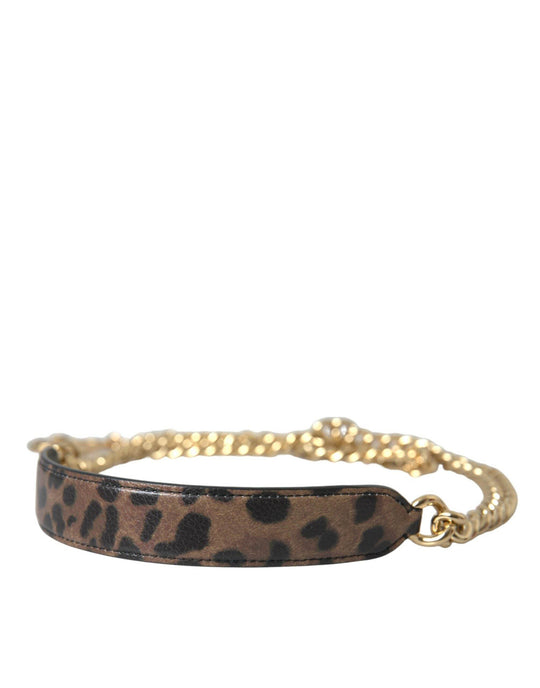 Dolce & Gabbana Brauner Leopard Handtasche Accessoire Schulterriemen - Léoré