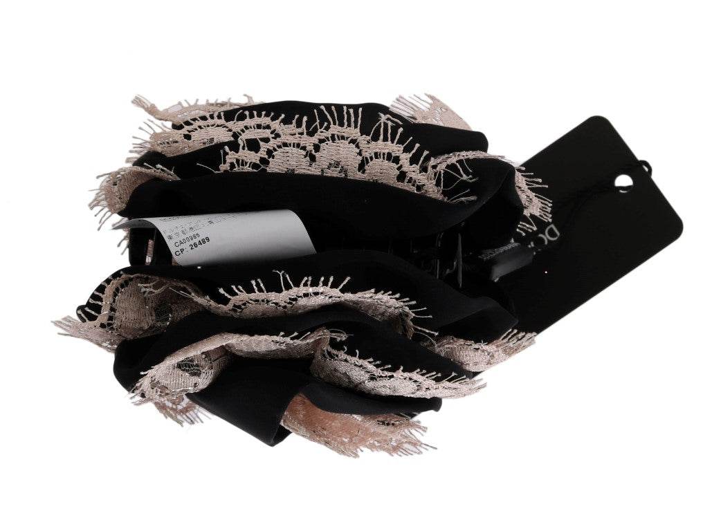 Dolce & Gabbana Elegante florale Spitze Kristall Haarspange - Léoré