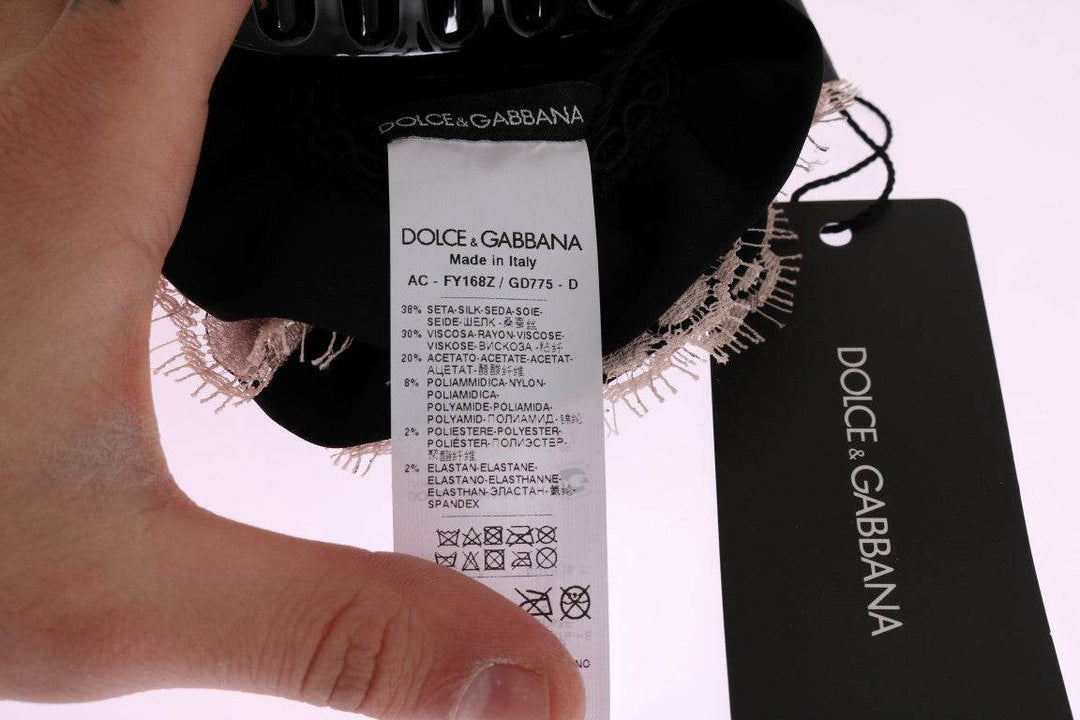 Dolce & Gabbana Elegante florale Spitze Kristall Haarspange - Léoré