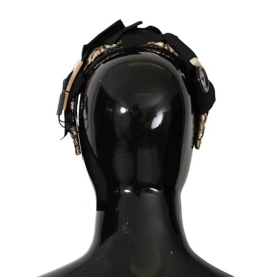 Dolce & Gabbana Goldbraunes Diadem-Stirnband mit Kristallverzierung - Léoré