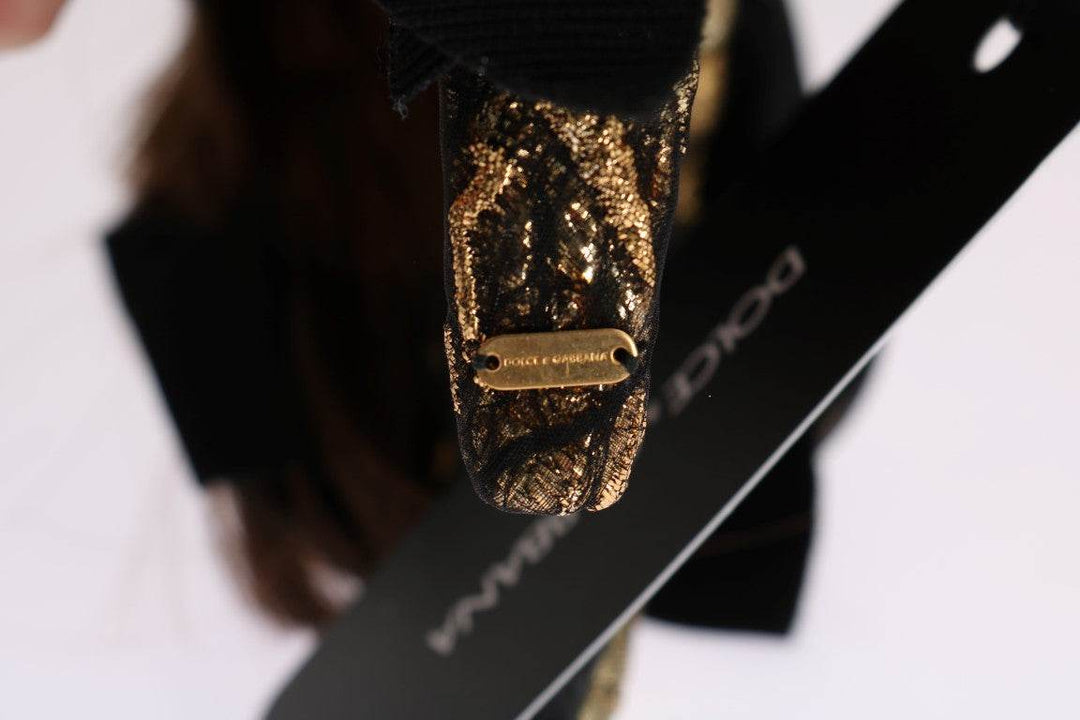 Dolce & Gabbana Goldbraunes Diadem-Stirnband mit Kristallverzierung - Léoré