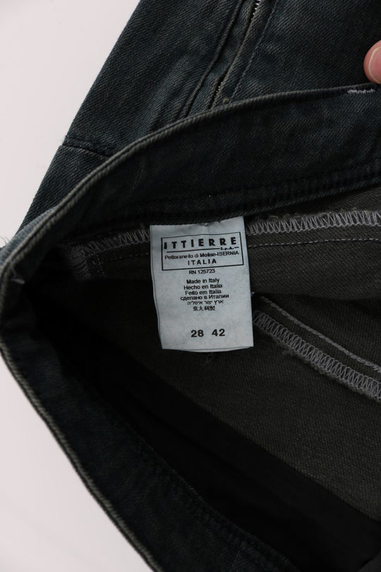 Costume National Graue Superslim Denim-Jeans aus Baumwolle