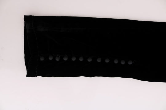 Ermanno Scervino Schwarze Slim Fit-Hose aus Samt