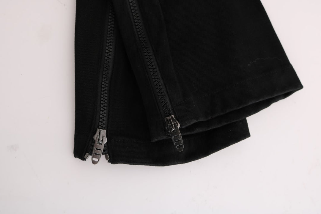 Ermanno Scervino Schwarze Slim Fit Freizeithose aus Baumwolle