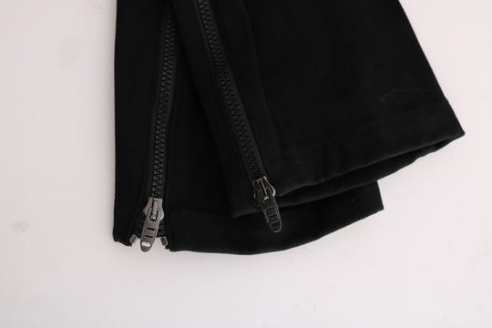 Ermanno Scervino Schwarze Slim Fit Freizeithose aus Baumwolle