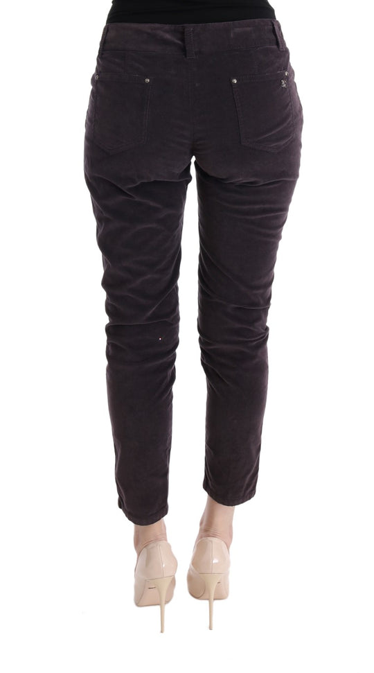 Ermanno Scervino Braun Baumwolle Cropped Casual Hose