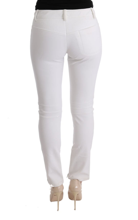 Ermanno Scervino Weiße Baumwolle Slim Fit Freizeithosen