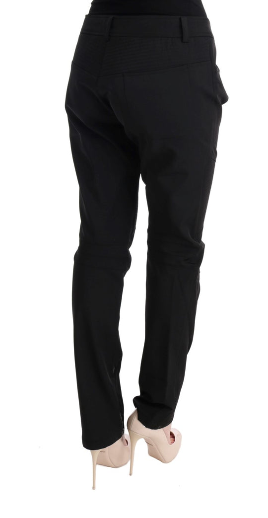 Ermanno Scervino Schwarze Slim Fit Freizeithose aus Baumwolle