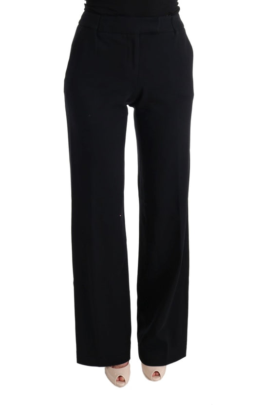 Ermanno Scervino Schwarze Viskose Flare Bootcut-Hose